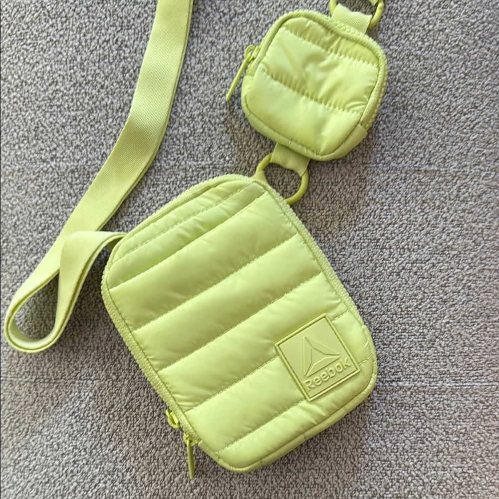 Reebok Neon Green Quilted Bag Duo